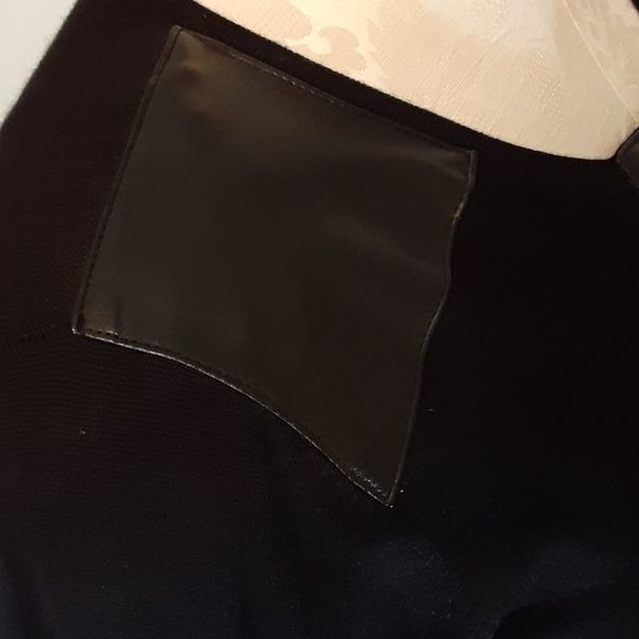 Say What? Black Long Sleeve Sweater Dress with Faux Leather Shoulder Pat… - Picture 8 of 11